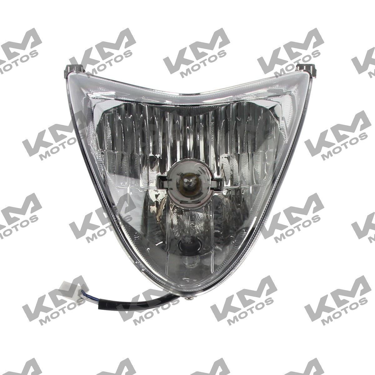 Conjunto de faro FT125TS Italika, sistema eléctrico original, con faro y componentes en la imagen.