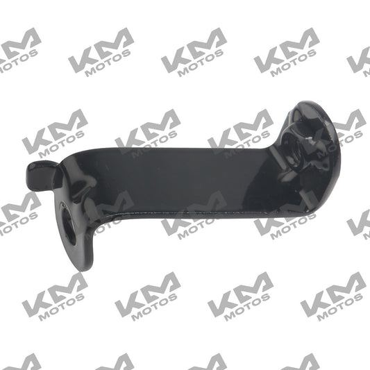 Soporte de caja de herramientas Italika DM200sport, sistema de chasis original, en color negro y resistente para motocicleta.