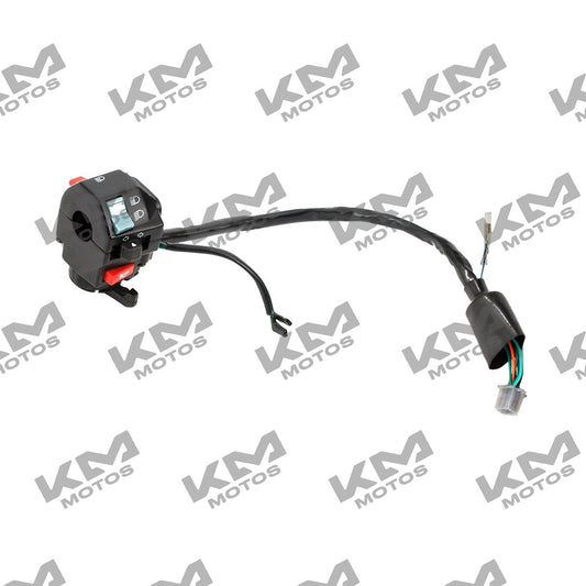 Conjunto de mando izquierdo para sistema eléctrico Italika DM 150 ZX150L ZX200L, componente original en color negro.