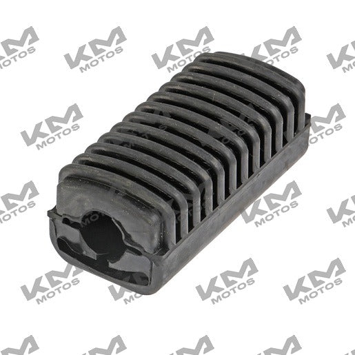 Hule de estribo para sistema de chasis Italika F11010051, color grafito, compatible con modelos Ft150 y Ft150GT, en la imagen.