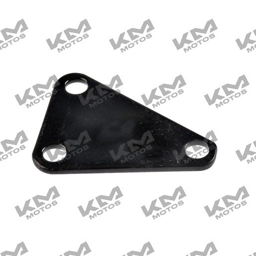 Placa de información del lado izquierdo del motor ZDM200 Italika, sistema de chasis, en color negro con texto impreso.