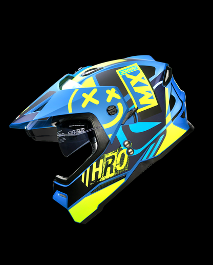 CASCO CROSS HRO AZUL M/AMARIL SUP-ERX HRO