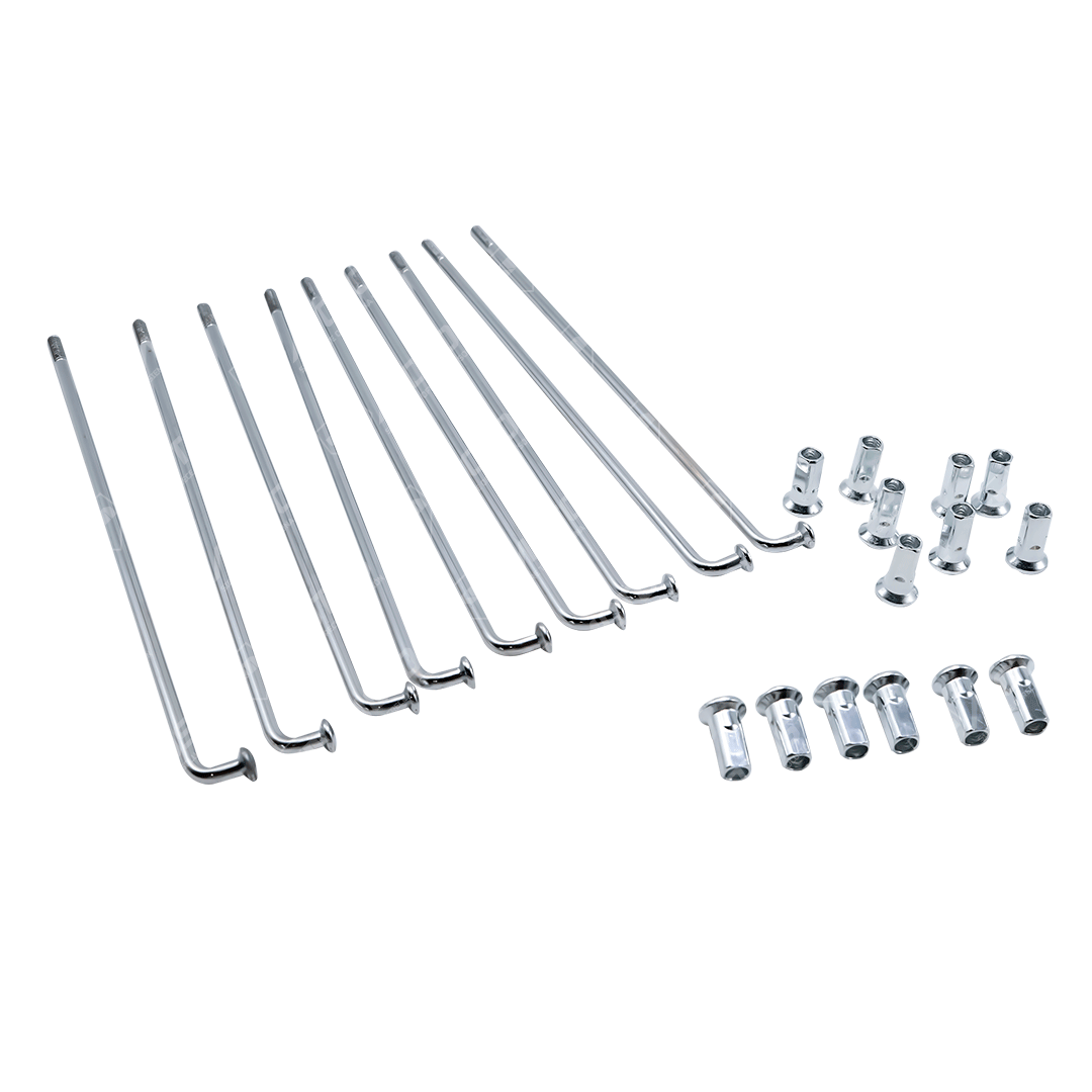 JUEGO DE RAYOS TRASEROS SHINERAY XPLORER250/XR150/CRF230 (PAQ 36 UNDS) (19*/17*) - KMMOTOSHN