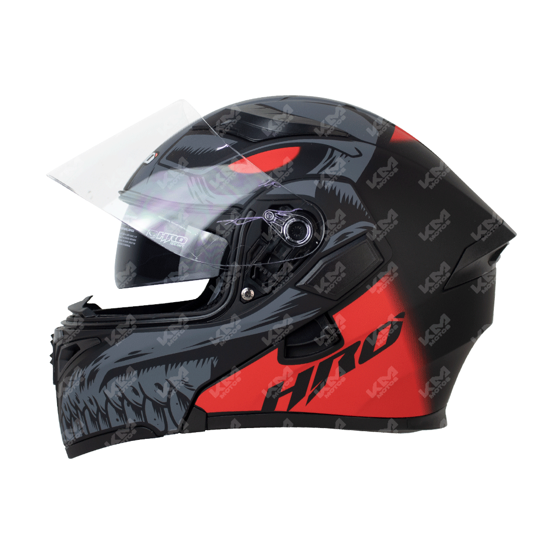 Casco Modular Negro M/Rojo Doom Hro 3400 Xl