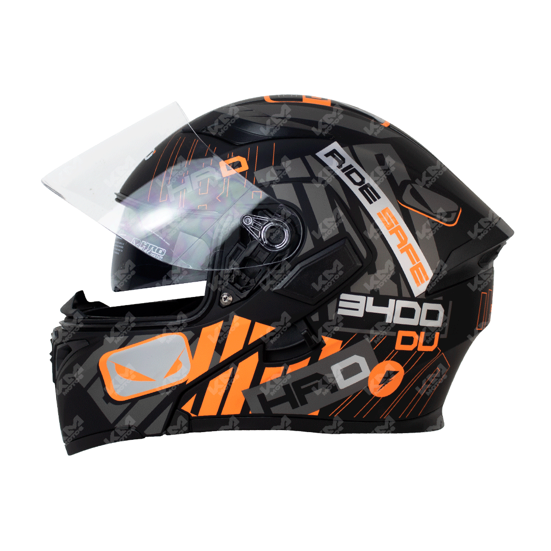 Casco Modular Negro M/Naranja Brandur Hro 3400 M