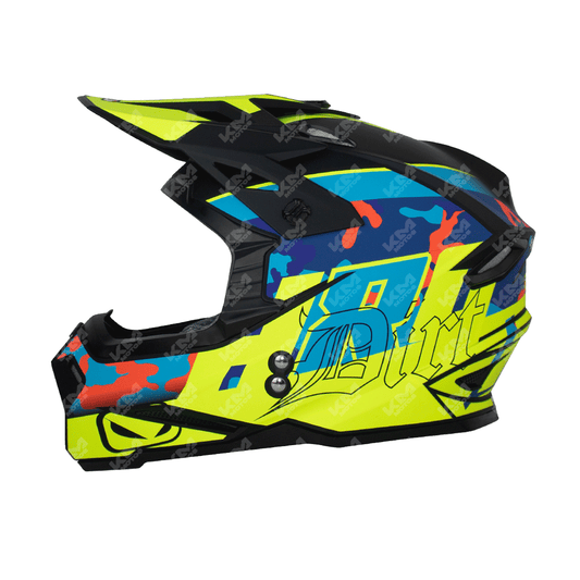 Casco Cross Hro Negro M/Amarillo Dirt Hro Mx03 Xl