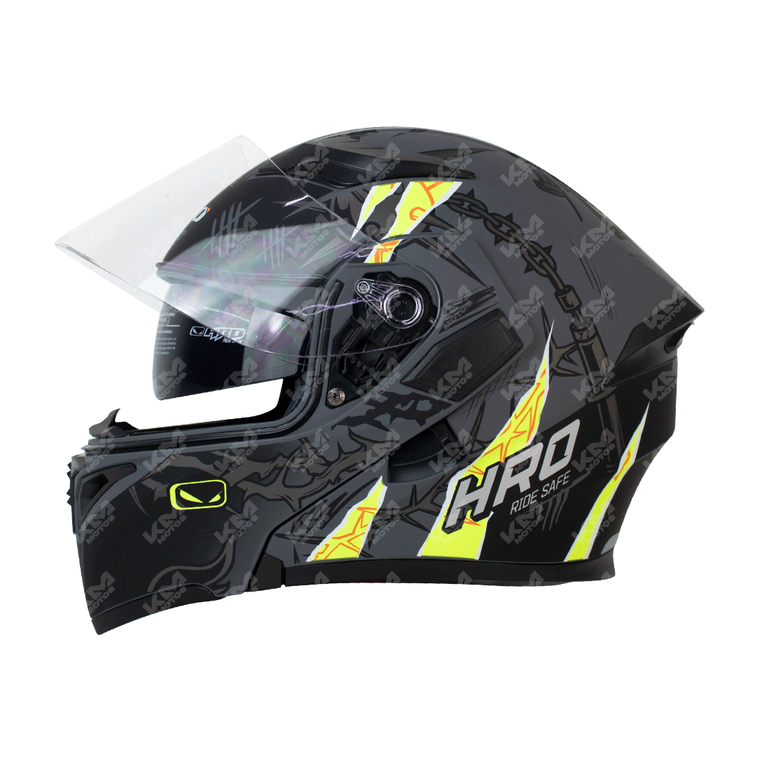 Casco Modular Gris M/Amarillo Spikes Hro 3400 L