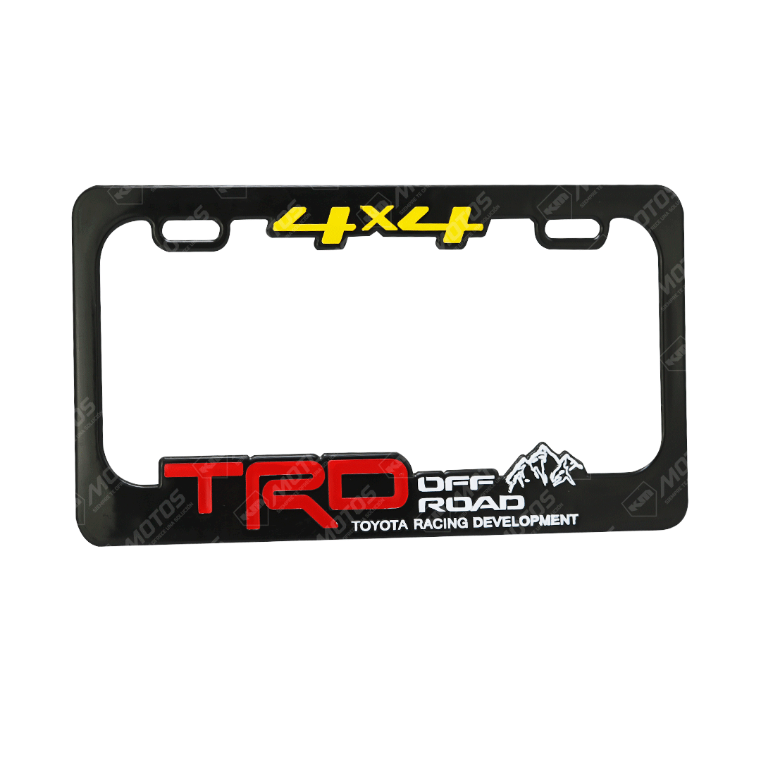 PORTA PLACA P/CARRO + LOGO 3D TRD 4X4 (SET PAR) - KMMOTOSHN