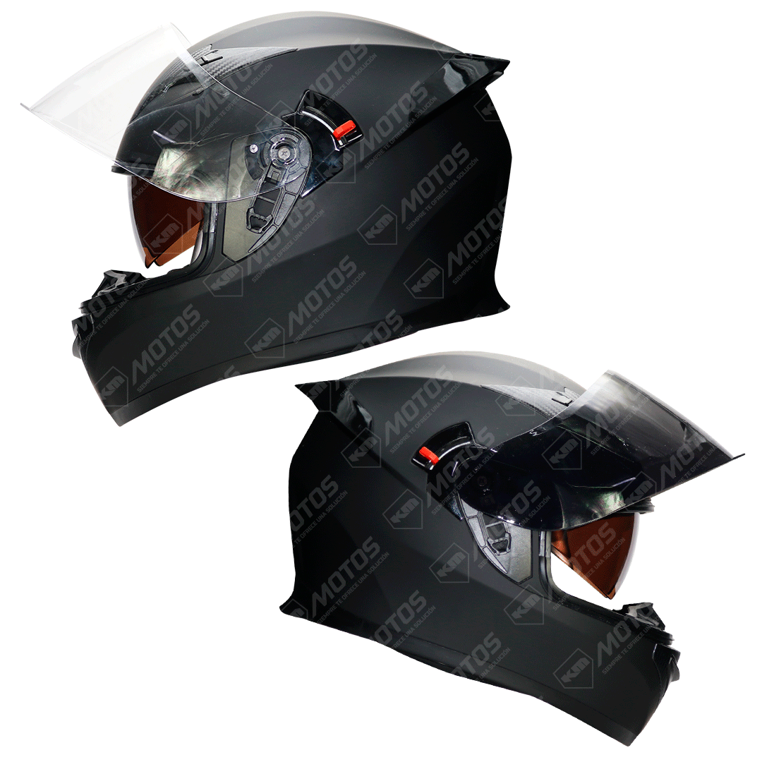 CASCO CERRADO DFG NEGRO MATE + DOBLE VISOR