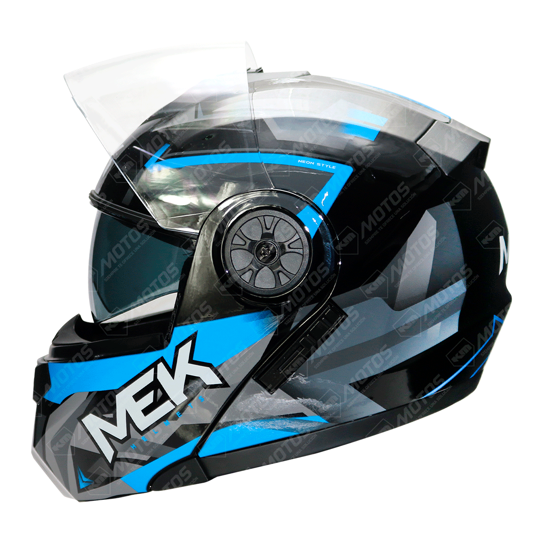 CASCO MODULAR MK759 DOBLE/VISOR AQUA AZUL/GRIS BRILLANTE TALLA XL