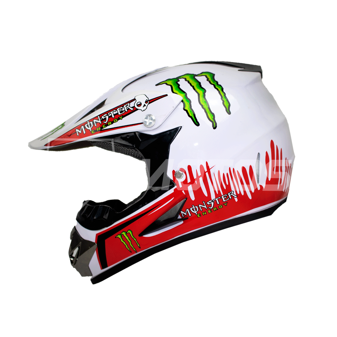 Casco Tipo Cross MONSTER Blanco – KMMOTOSHN