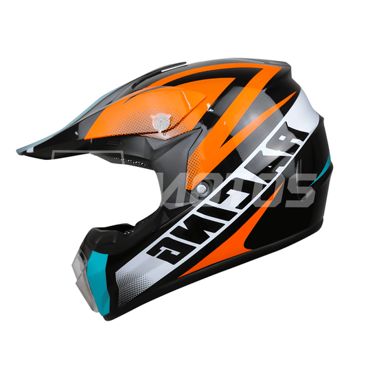 CASCO CROSS C7 RACING FELL NEGRO/ANARANJA