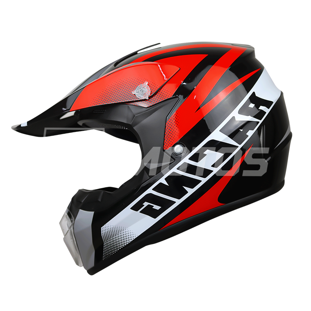 CASCO CROSS C7 RACING FELL NEGRO/ROJO