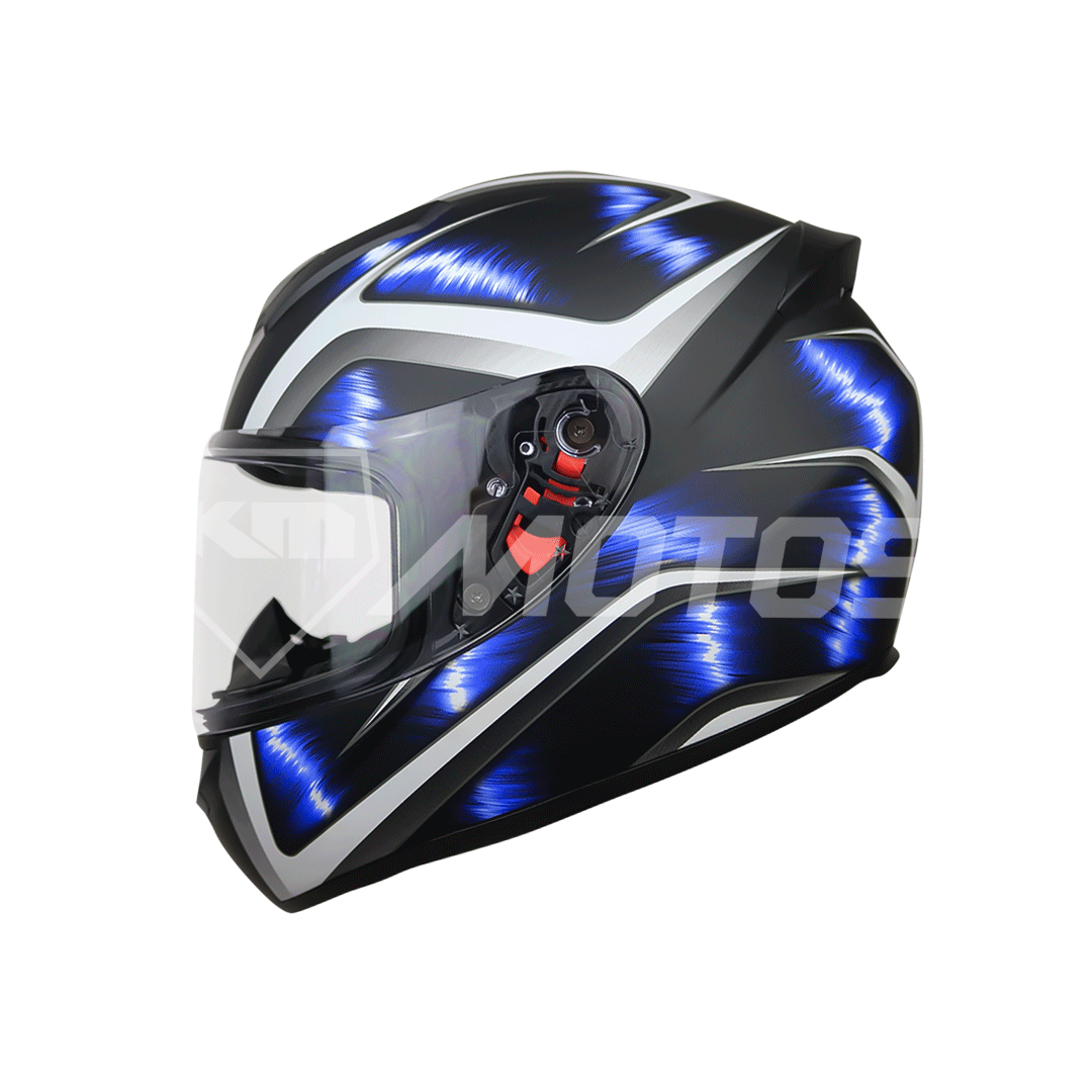 CASCO CERRADO C7 NEON AZUL RACING