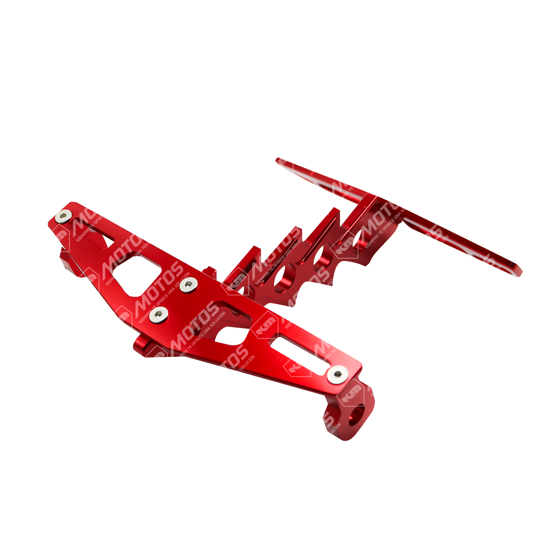 PORTA PLACA RACING SPORT ALUMINIO ROJO