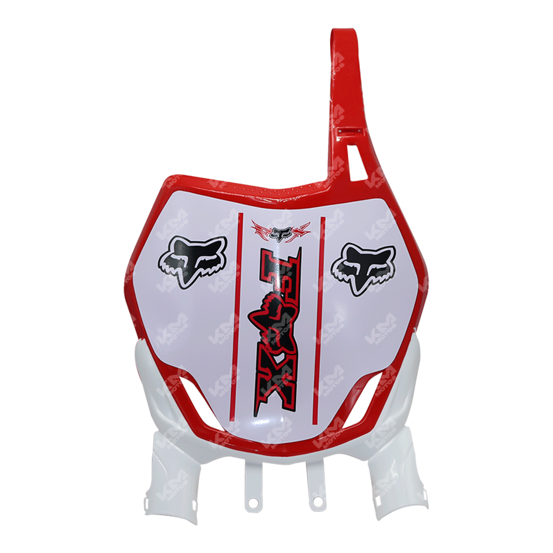 PORTA NUMERO + STIKERS ROJO
