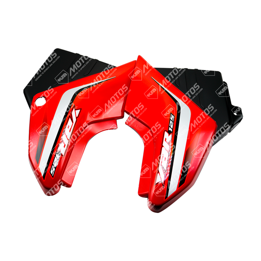 TAPADERAS LATERALES YBR125 -E/-ED/-G ROJO