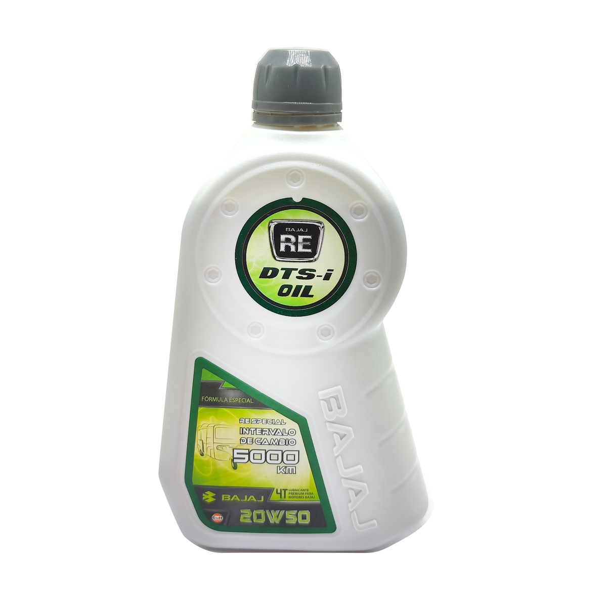 Aceite universal para motocicletas Bajaj Pulsar, 1 litro, en envase con etiqueta y tapón, ideal para motor de mototaxi.