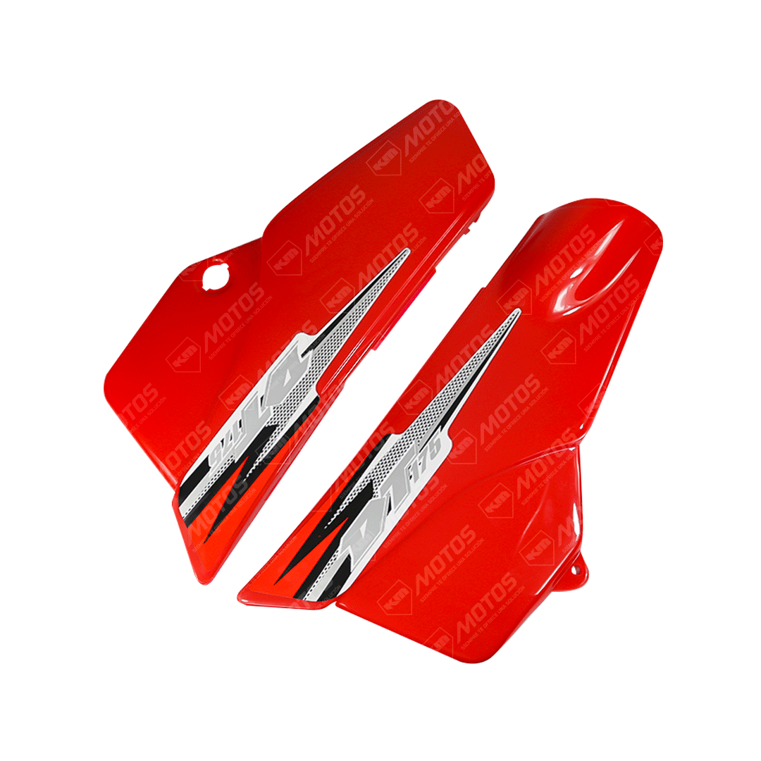 TAPADERAS LATERALES DT175 ROJA - KMMOTOSHN