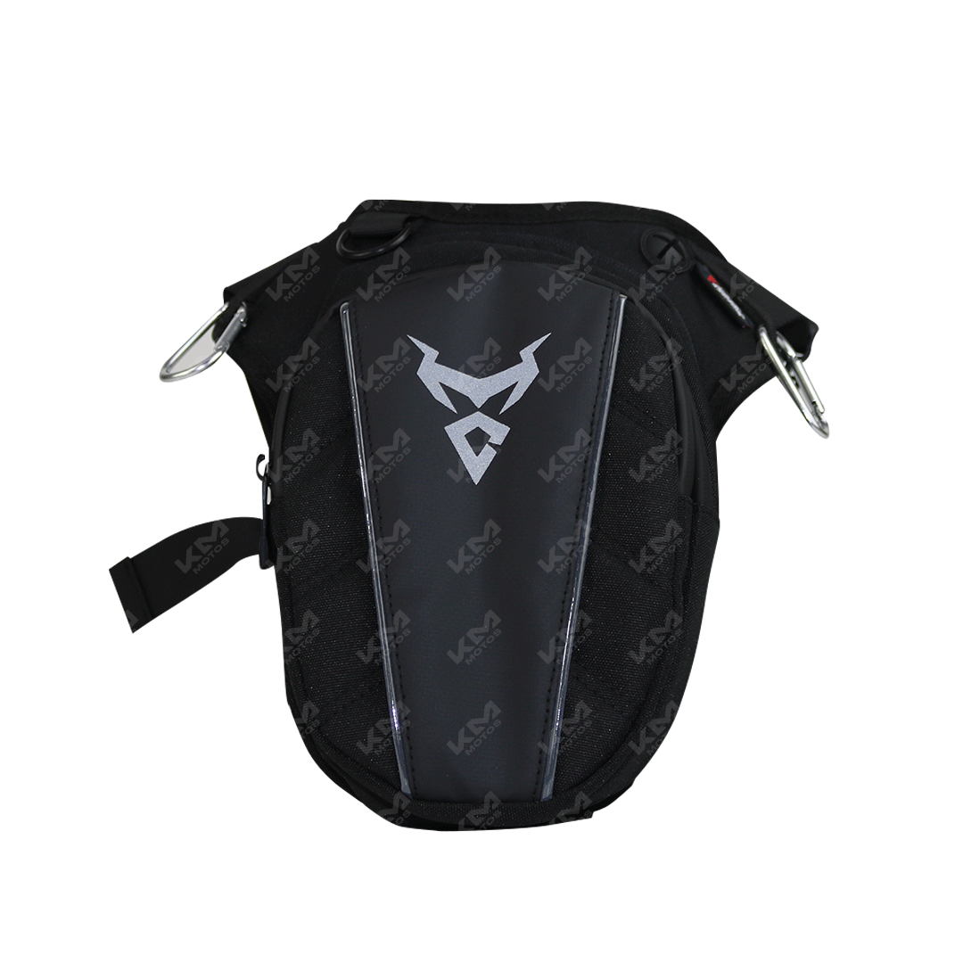 Piernera táctica de carreras Dainese LS02 de accesorios KMS, protección negra con detalles de alta calidad.