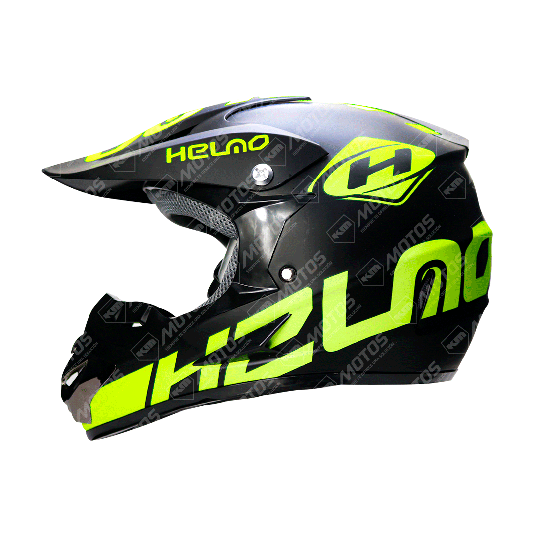CASCO CROSS KMS + DISENO HELMO NEGRO MATE DOT
