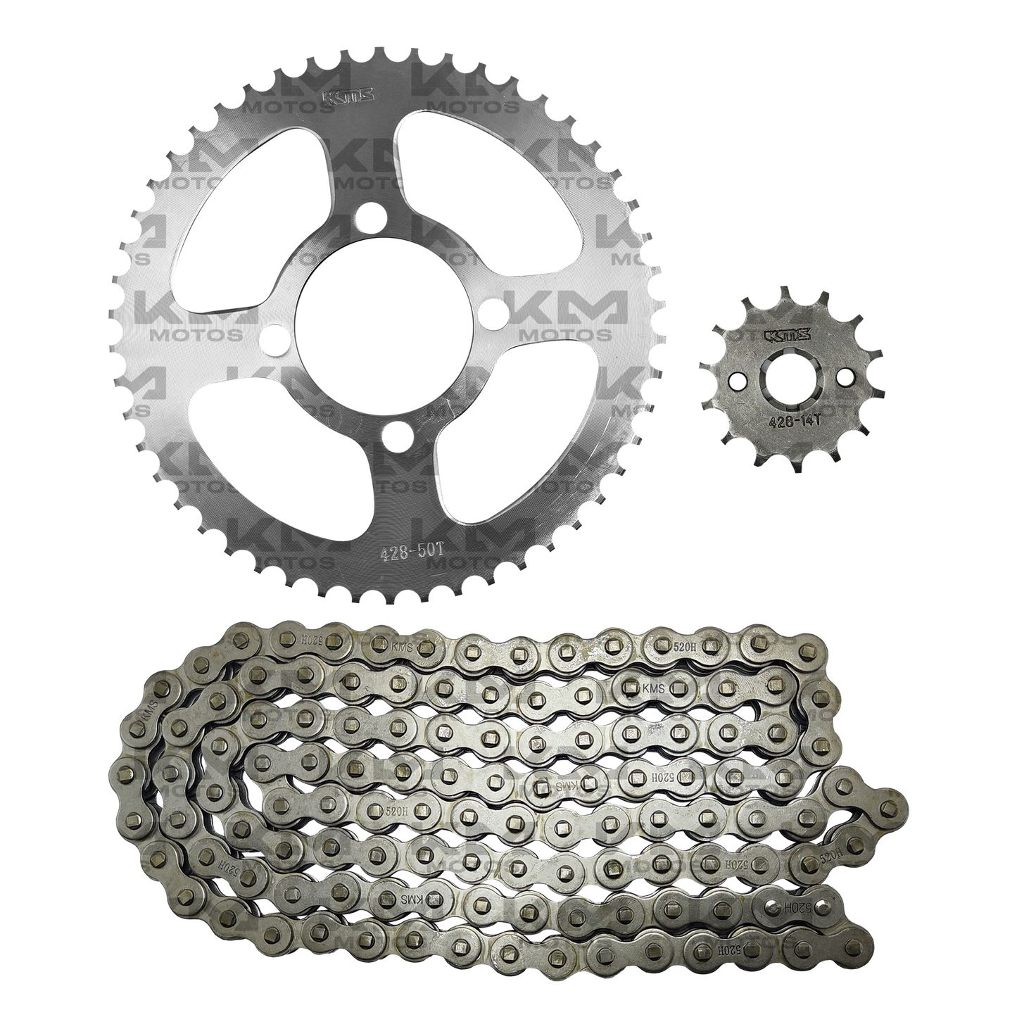 KIT DE TRACCION XTZ125 50T-14T/428H-132L KMS - KMMOTOSHN