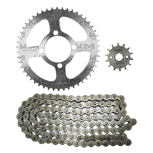 KIT DE TRACCION XTZ125 50T-14T/428H-132L KMS - KMMOTOSHN