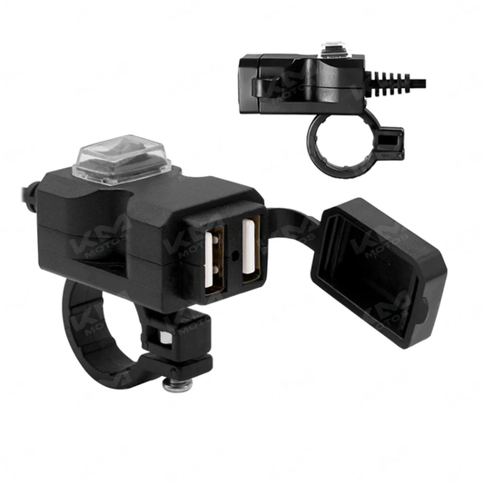 CARGADOR USB DOBLE PARA MOTOS KMS - KMMOTOSHN