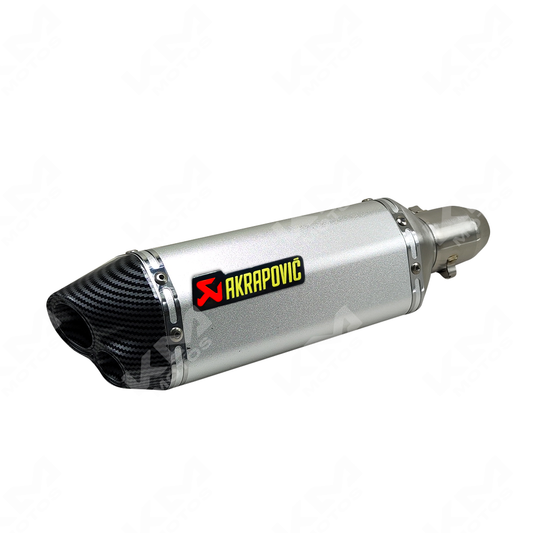 BAZUKA AKRAPOVICK DOBLE SALIDA FIBRA DE CARBONO KMS - KMMOTOSHN