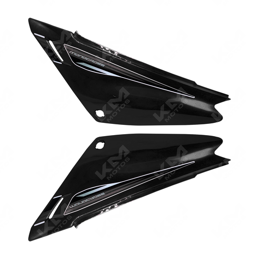 TAPADERAS LATERALES GXT200/KMF200 NEGRO KMS - KMMOTOSHN