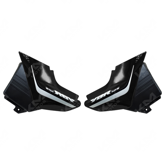 TAPADERAS LATERALES YBR125 -E/-ED/-G NEGRO KMS - KMMOTOSHN