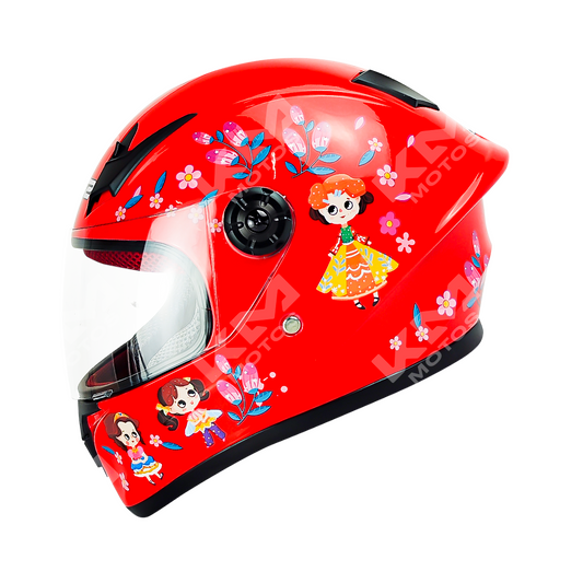 Casco Cerrado Para Niño BRT Plus Rojo WLT506 ABS HS2 "XL" - KMMOTOSHN
