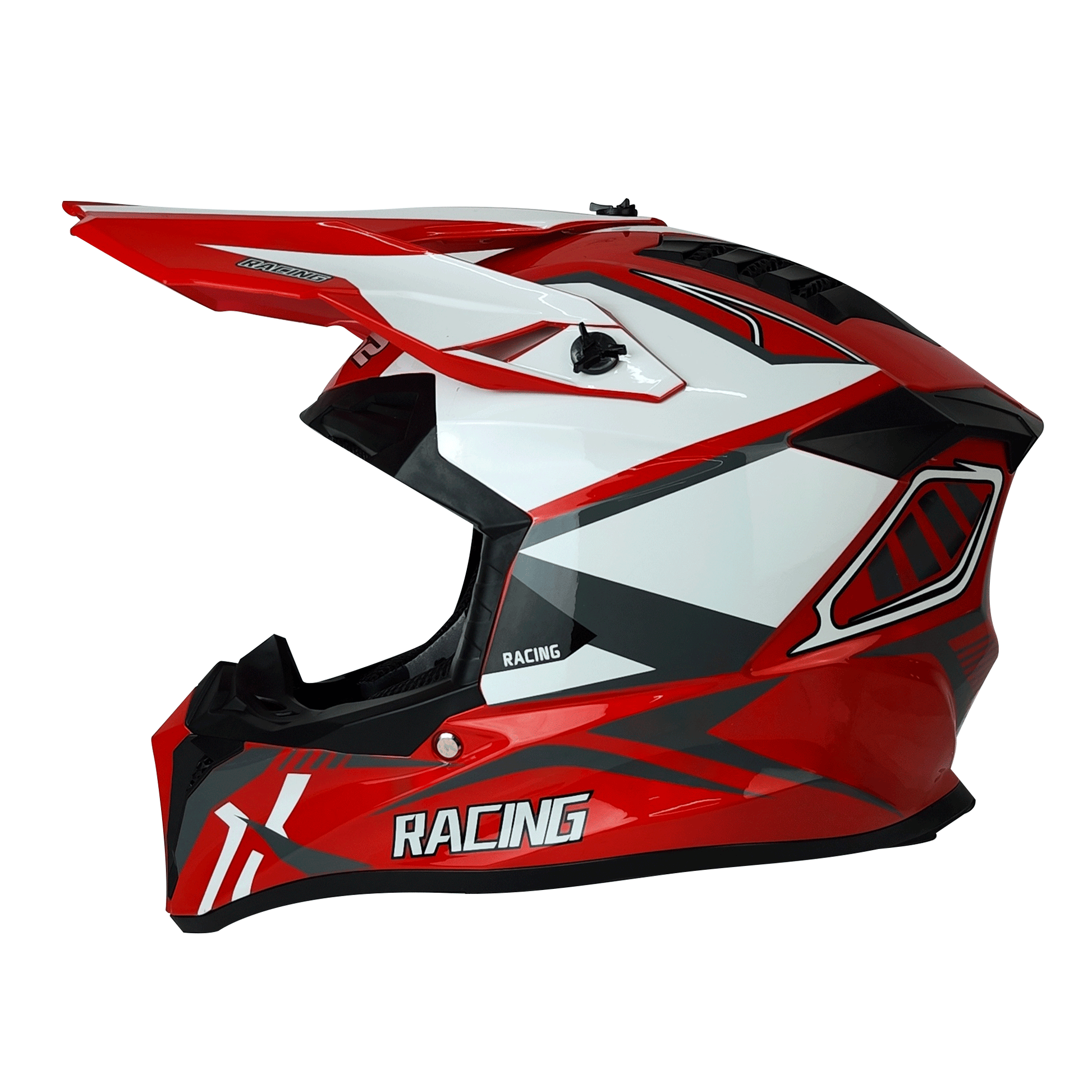 CASCO CROSS ROJO/BLANCO MATE DOT RACING KMS "XL" - KMMOTOSHN