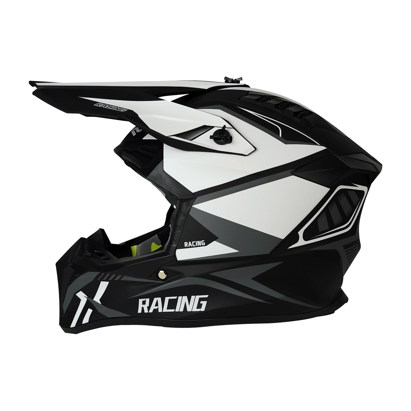 CASCO CROSS NEGRO/BLANCO MATE DOT RACING KMS "L" - KMMOTOSHN