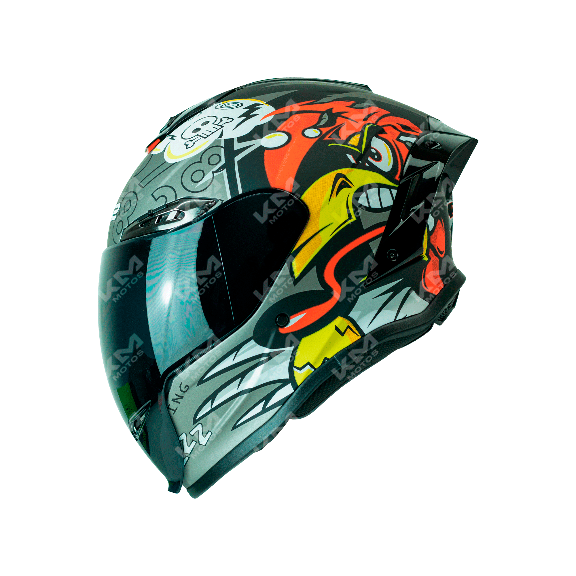 Casco Cerrado Negro Mate Looney WLT109L DOT HS2 KMS V.N. &amp;quot;L&amp;quot; – KMMOTOSHN