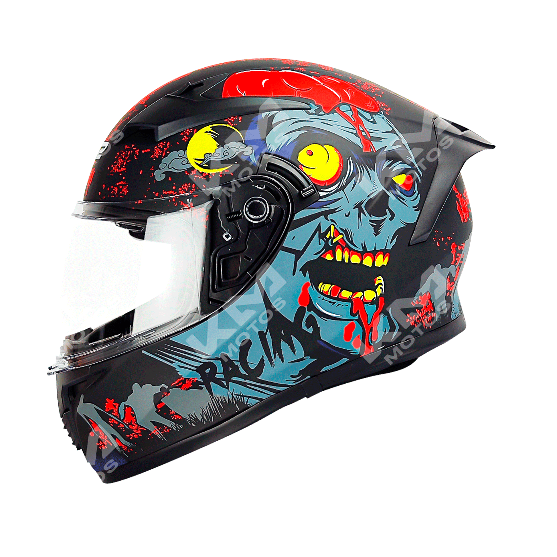 Casco Cerrado Negro/Gris Mate Zombie WLT108 DOT HS2 KMS "L" - KMMOTOSHN