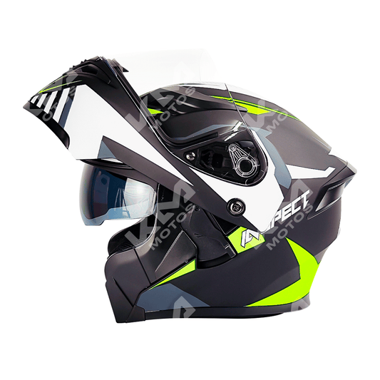 CASCO MODULAR NEGRO/AMARILLO INSPECT WLT169 DOBLE VISERA DOT HS2 KMS "L" - KMMOTOSHN