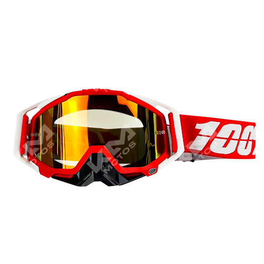 GAFAS PARA CASCO CROSS HS2 PLUS ROJA - KMMOTOSHN